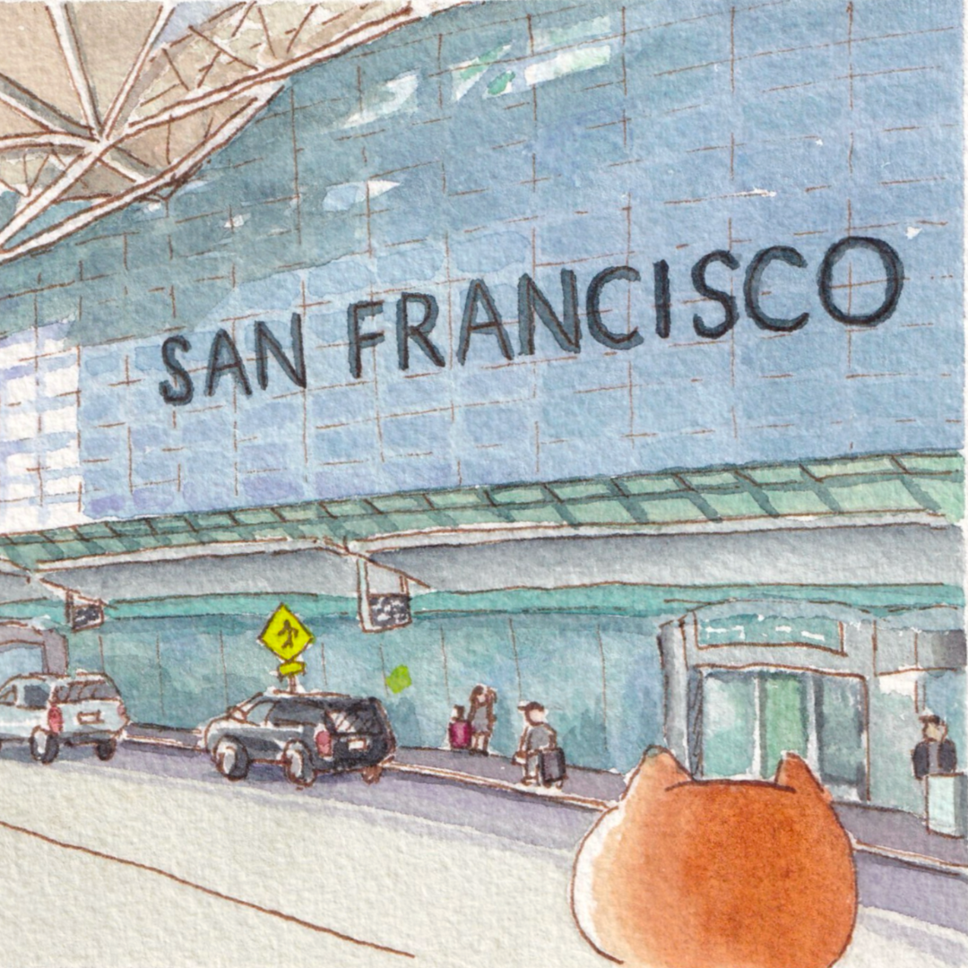 Got here hiding in a suitcase (SFO) Art print