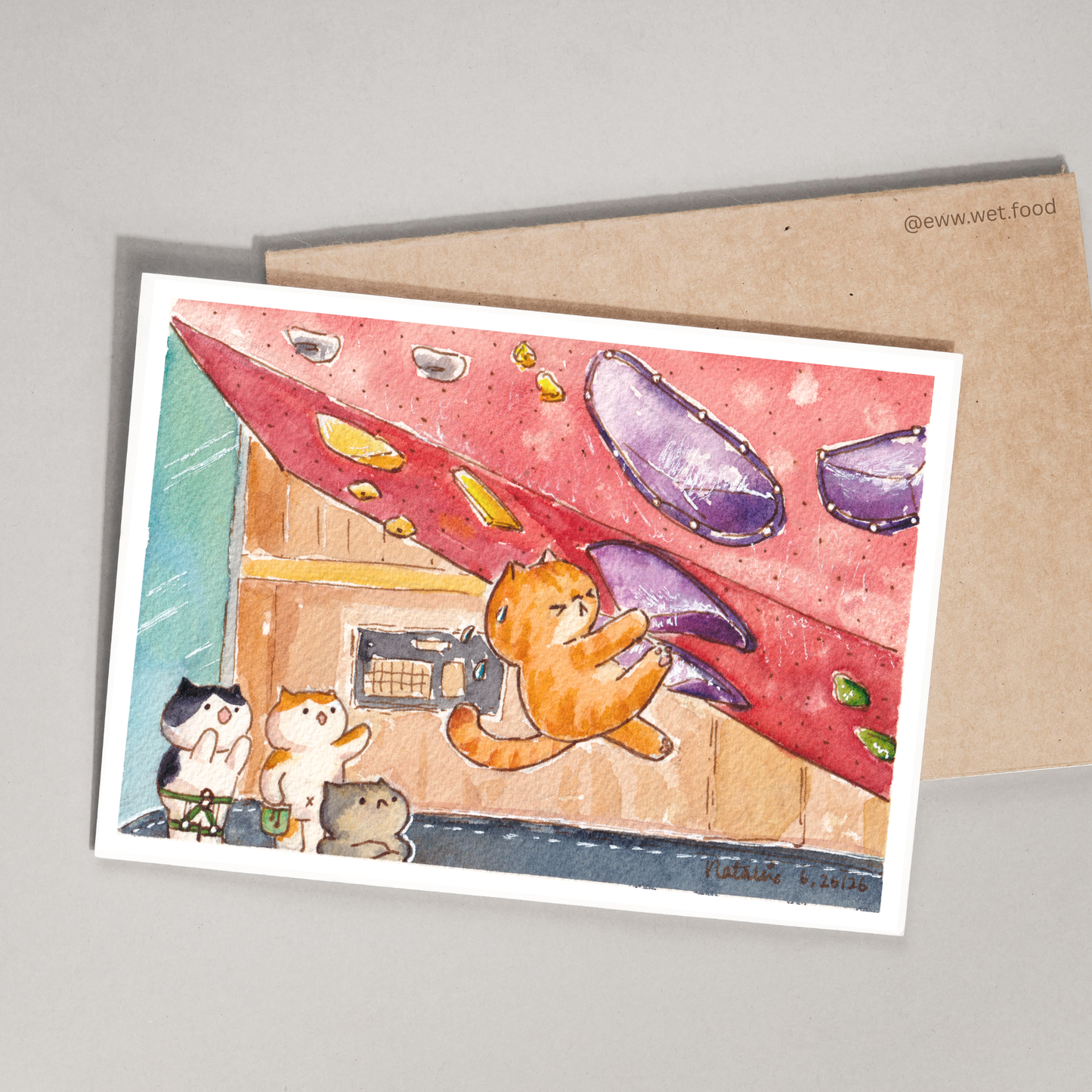 Bouldering cats art print