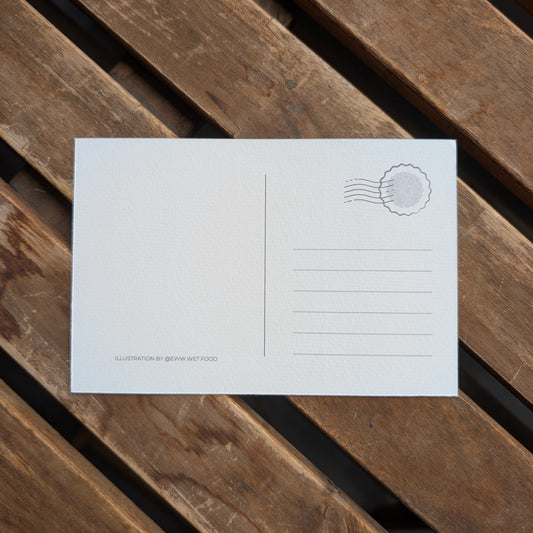 'Got here hiding in a suitcase' SFO Postcard