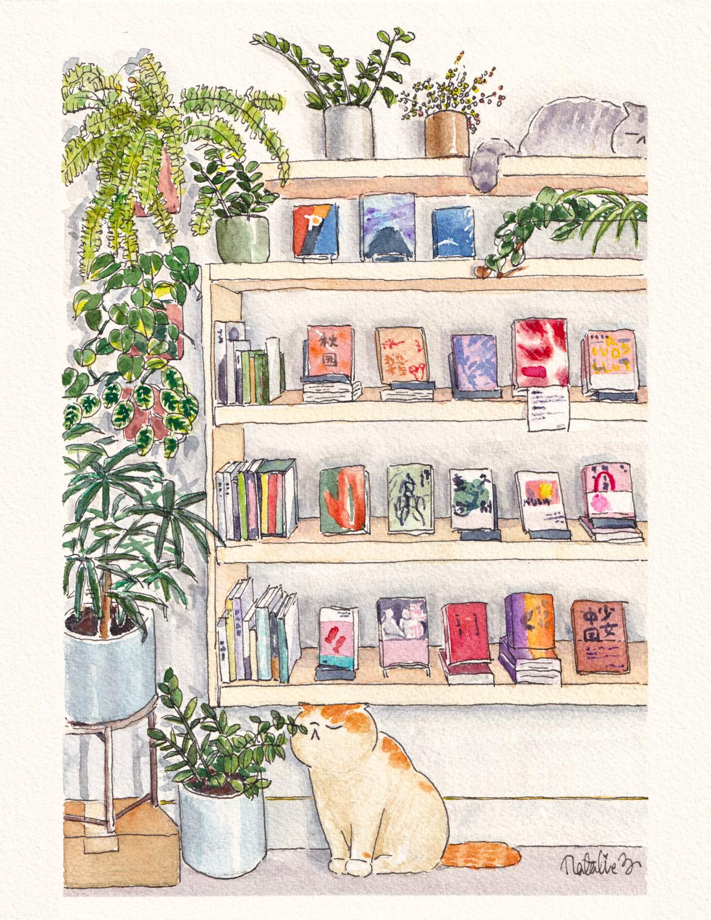 "A cozy bookstore" art print
