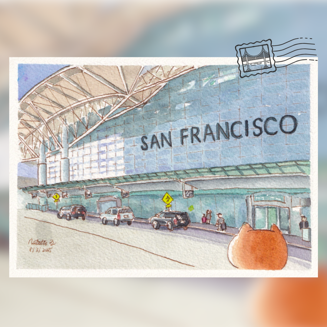 Got here hiding in a suitcase (SFO) Art print