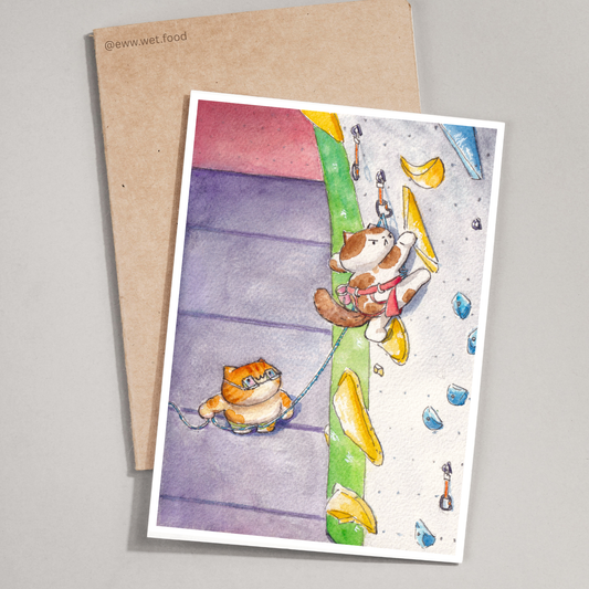 Lead-climbing cats print