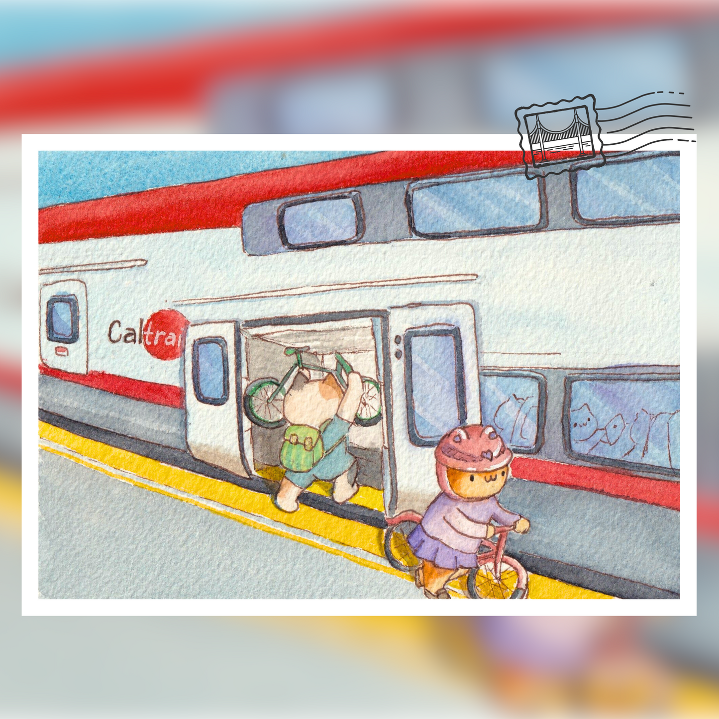 'Cats in the Bay' Postcard Set, Contains 4 Unique Postcards