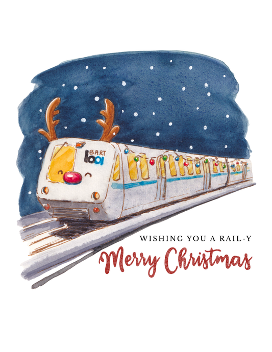 Wishing You a Rail-y Merry Christmas - Greeting Card