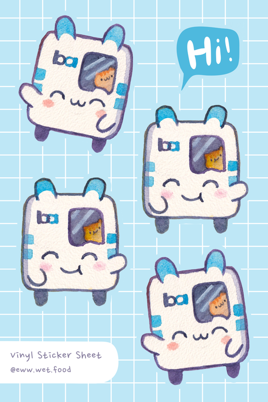 Barty with cat conductor - Sticker Sheet