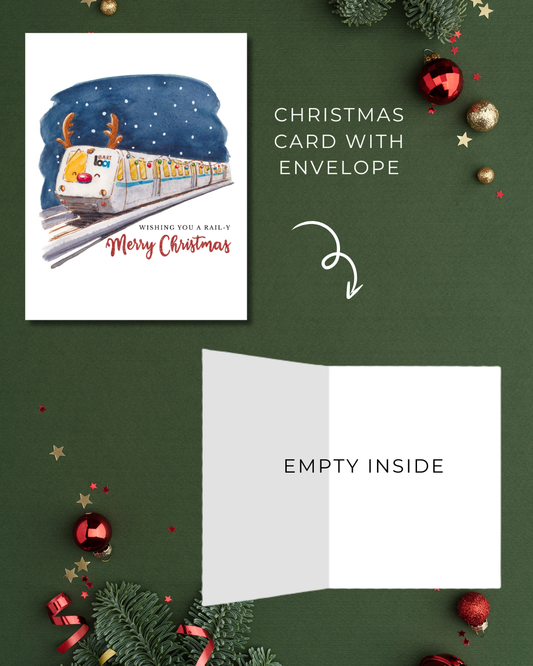 Wishing You a Rail-y Merry Christmas - Greeting Card