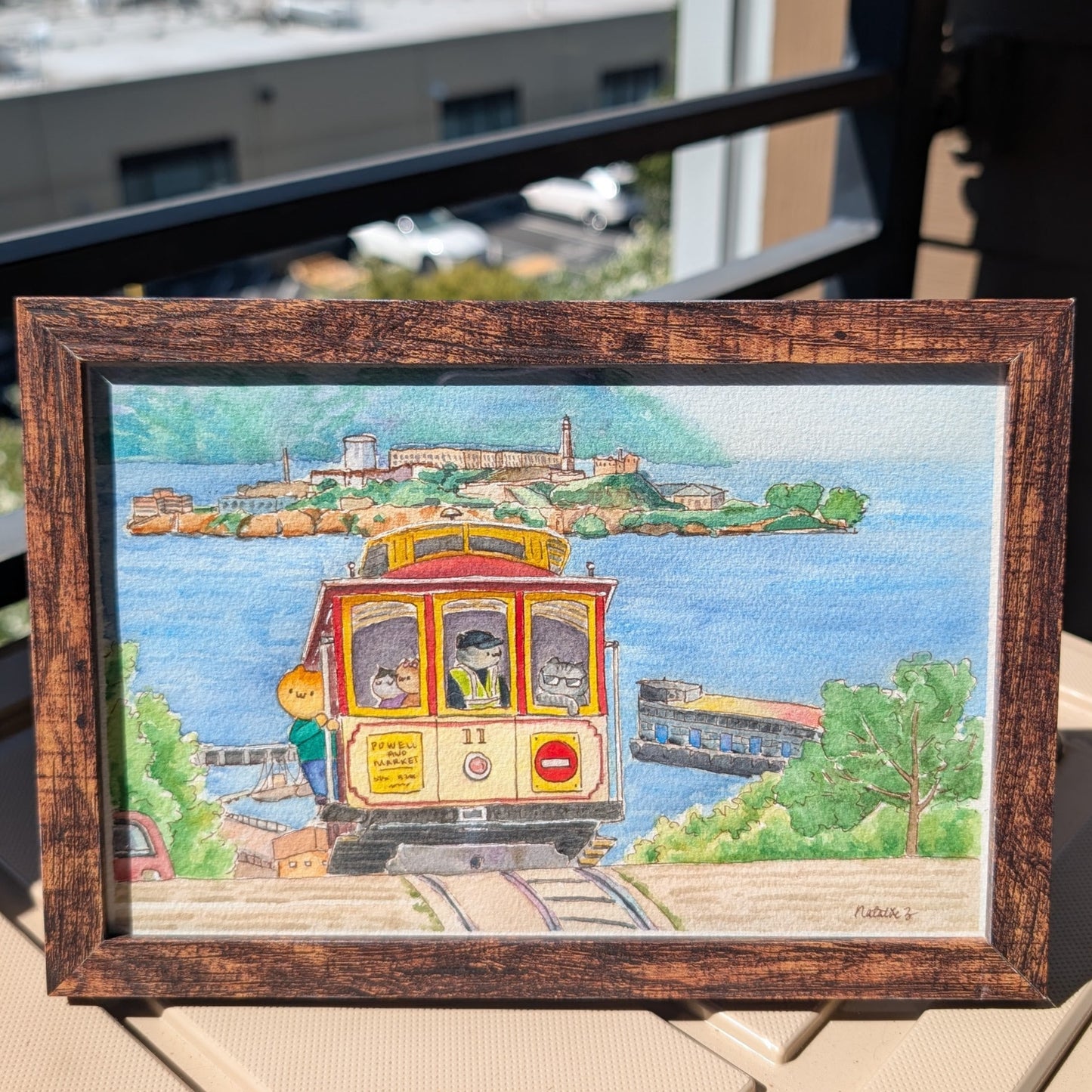 'a happy cable car', an art print of the No.11 vintage cable car, San Francisco