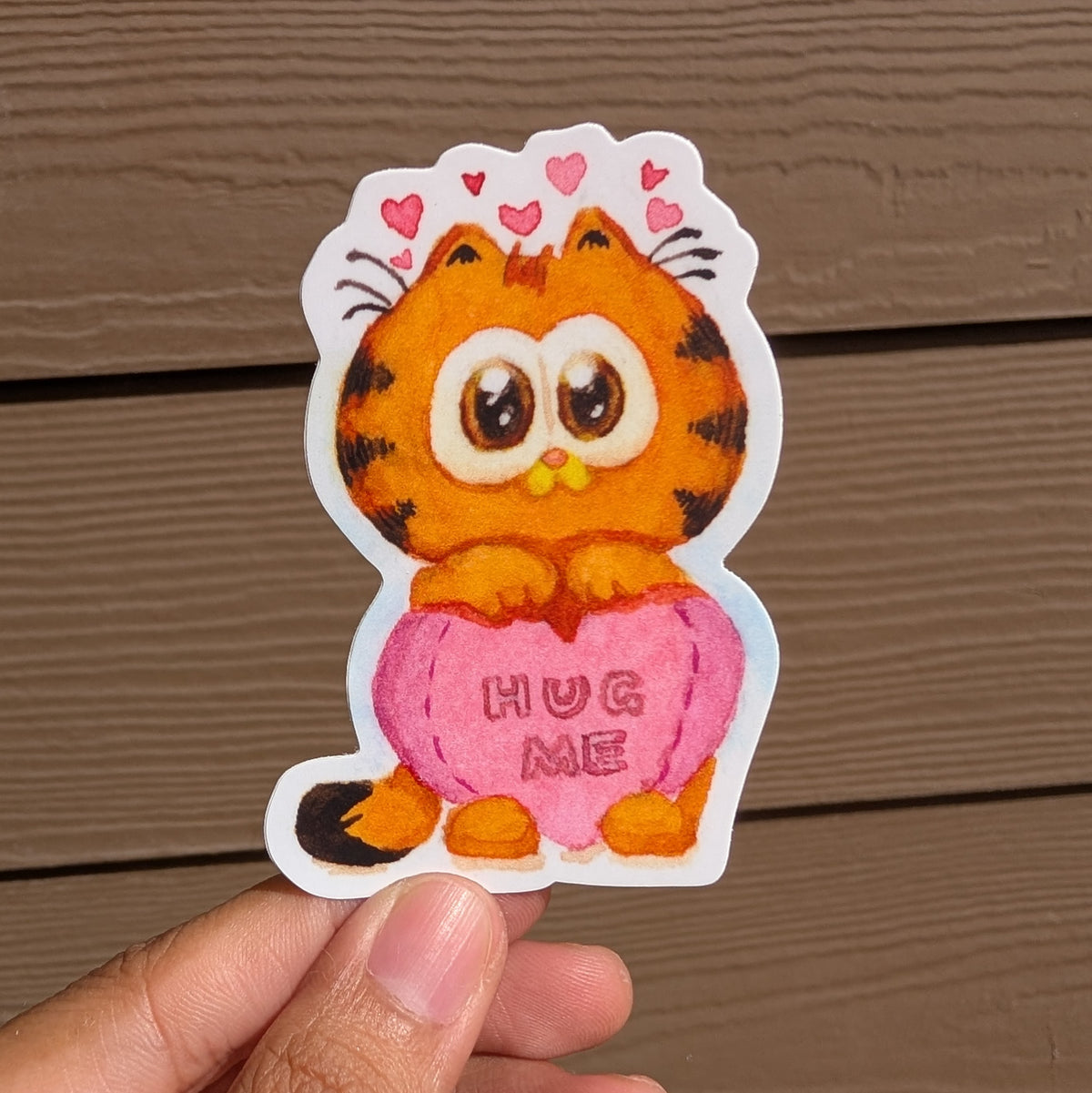 Hug Men Sticker 'Hug me' Garfield Sticker – Eww Wet Food