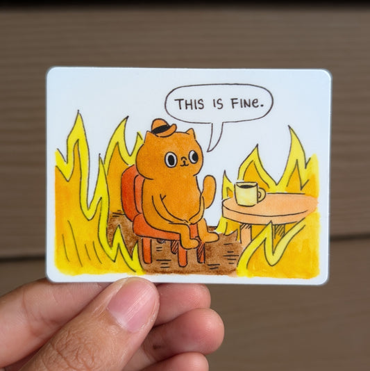 'This is fine' Sticker