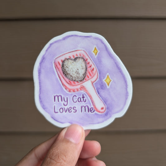 'My cat loves me' Sticker