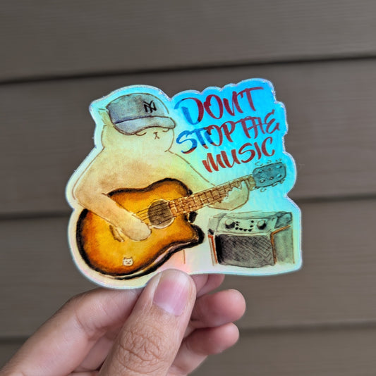 'Don't stop the music' Holographic sticker