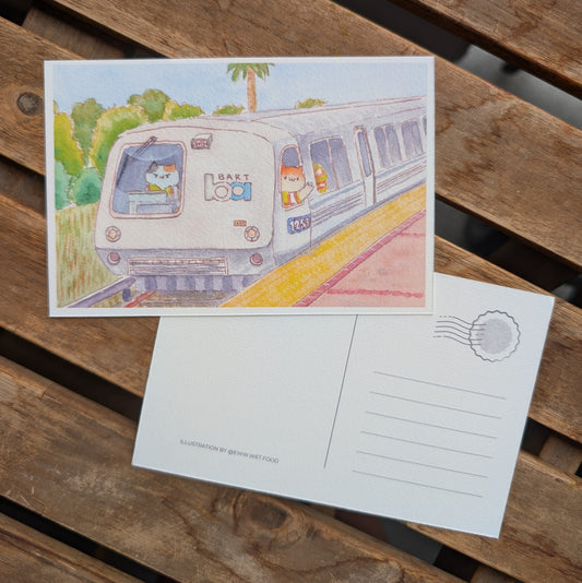 'Bay Area Rapid Tabby' BART Postcard