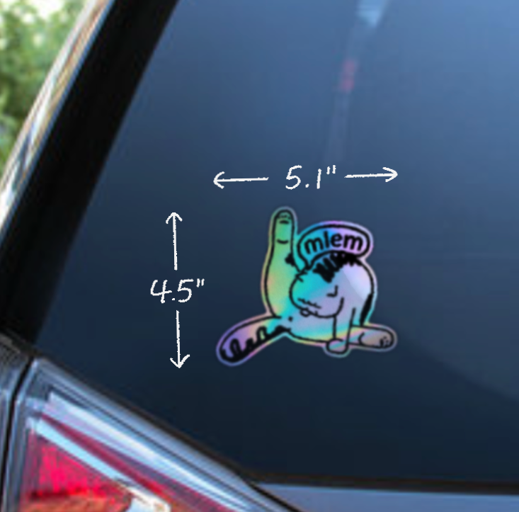 mlem - Holographic sticker, car decal
