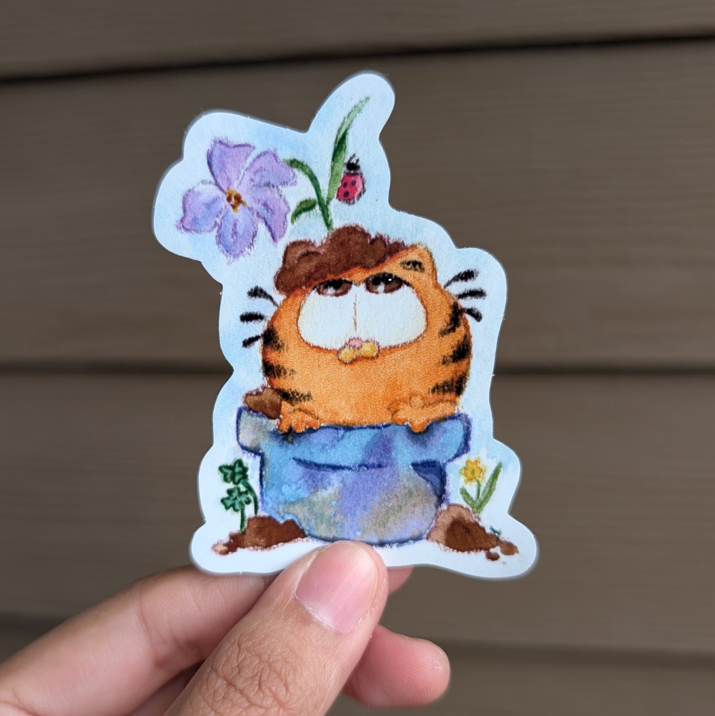 'Flower pot' Garfield Magnet