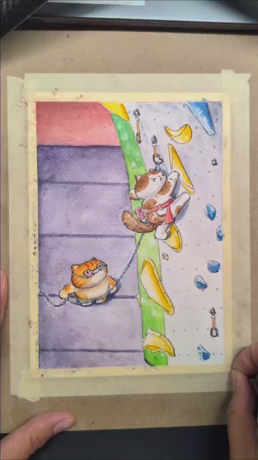 Lead-climbing cats print